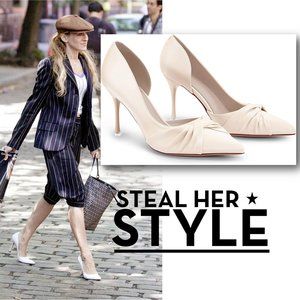 ZBY Off-White Twist Knot Heels NEW IN BOX!